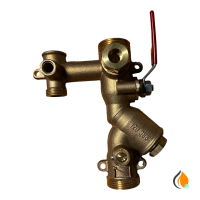 Solaranschlussstück Links mit Kugelhahn und Schmutzfänger Solaranschlussstück Links mit Kugelhahn und Schmutzfänger